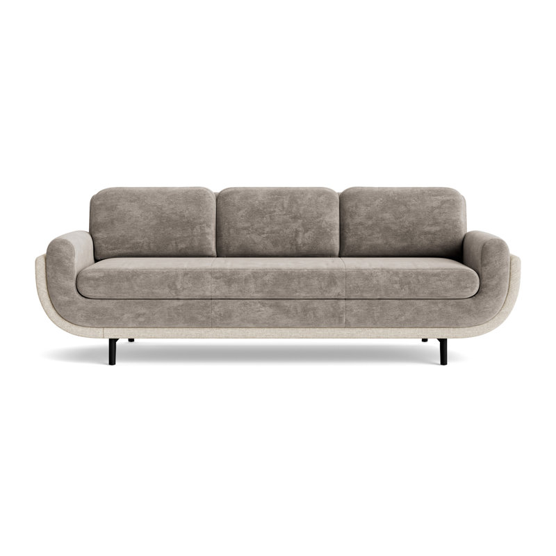 Regatta 100 Sofa, Vintage Chenille-Mink/Textured Slub Weave-Toffee, Black