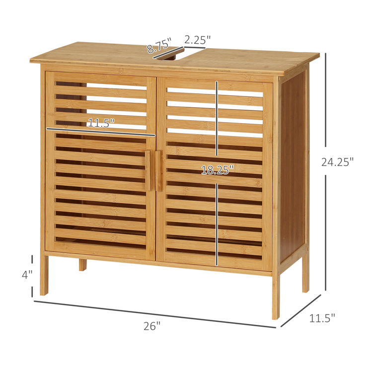 Rebrilliant Malbora Solid Wood Freestanding Bathroom Shelves