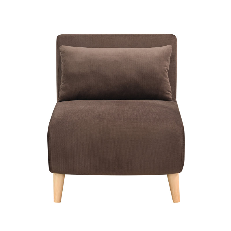 Fauteuil-lit convertible 2-en-1, canapé-lit pliable moderne Mid-Century avec pieds en bois, fauteuil multifonctionnel pour petit espace, bureau d'appartement