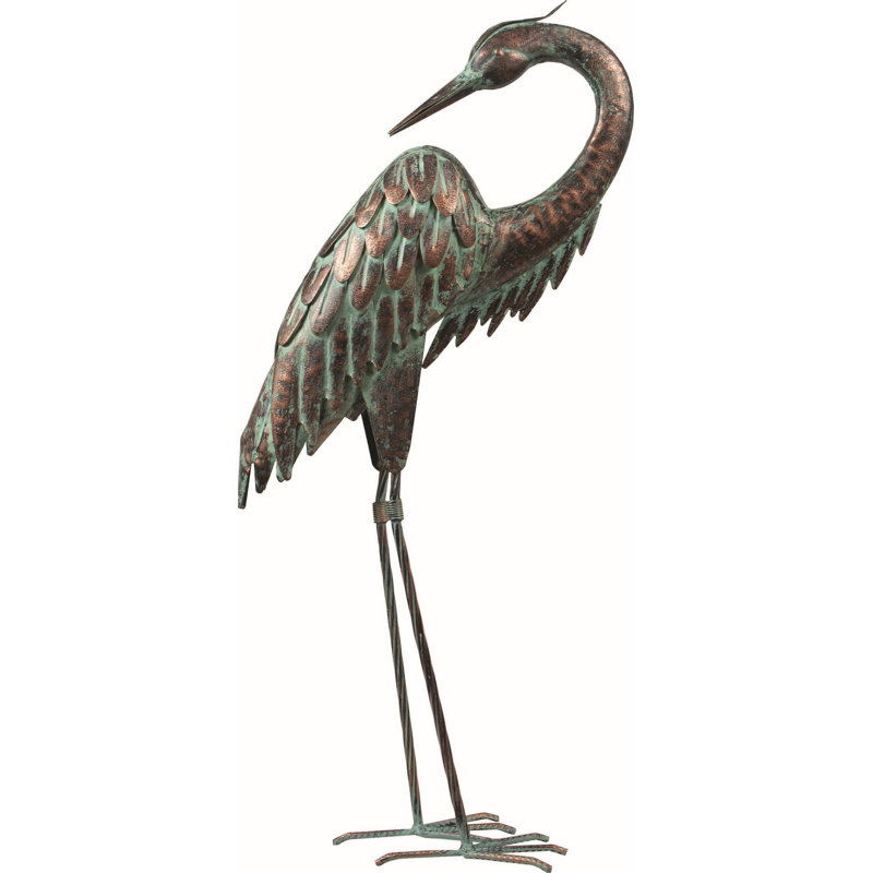 Sculpture de jardin en métal Heron