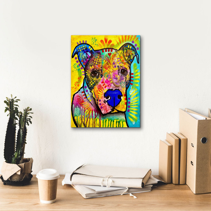 «I Know Some Of ces mots» par Dean Russo, art mural sur toile, H 16 po x l 12 po x P 0,75 po