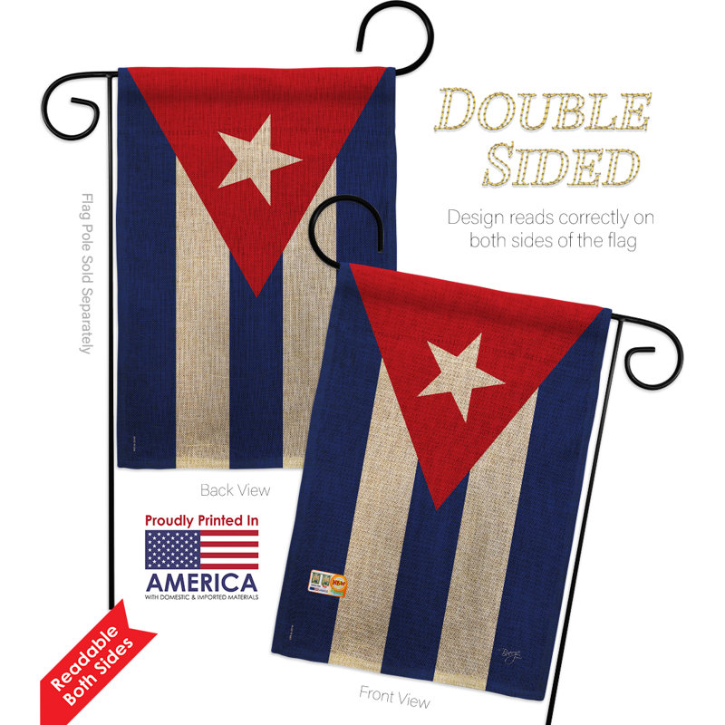Cuba the world, expositions à 2 côtés en toile jute de 19 po x 13 po ensemble de drapeau