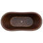 67" Hammered Copper Double Slipper Bathtub