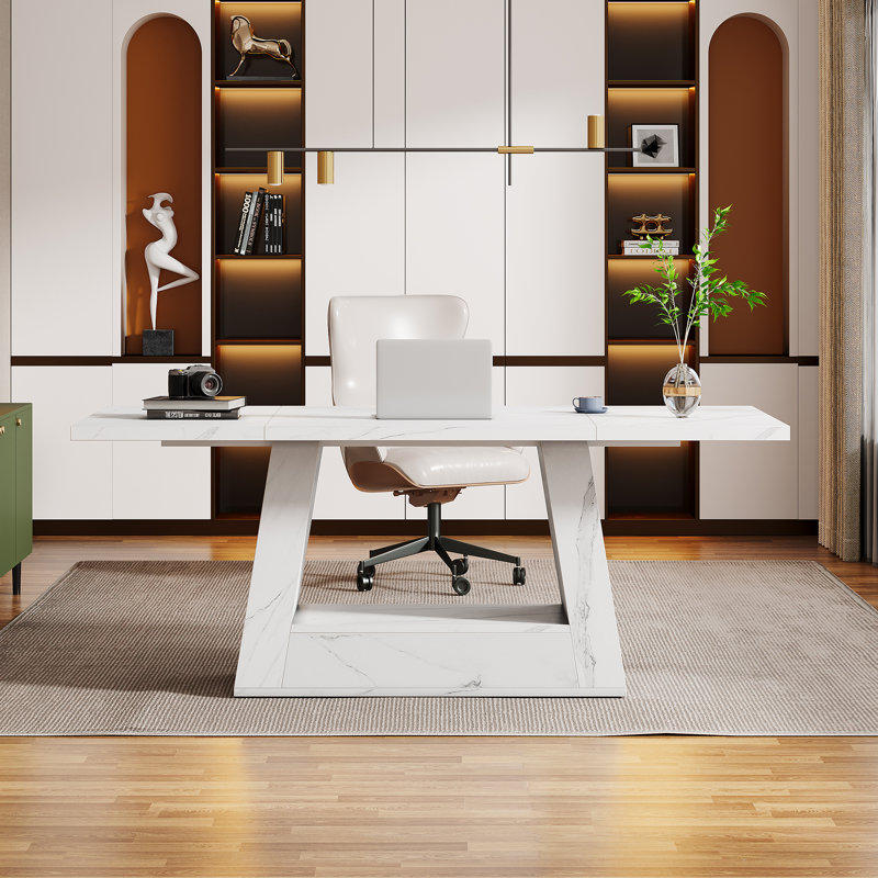 Modern Executive Desk With Sturdy Base