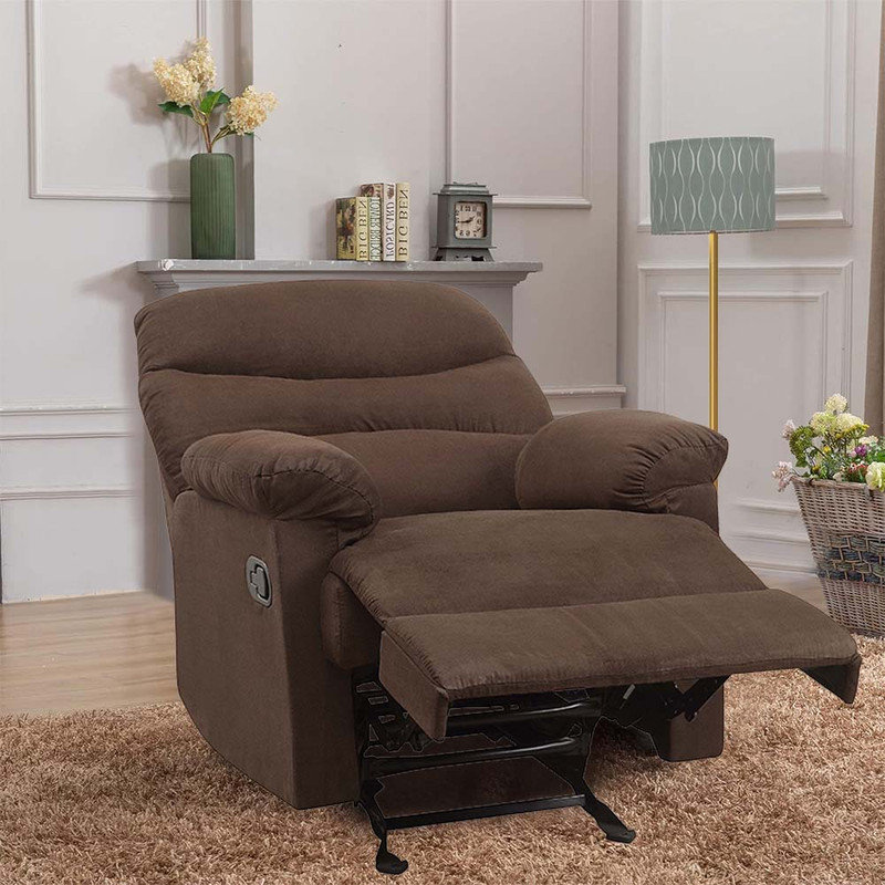 Fauteuil inclinable manuel, Microfibre chocolat / suédine