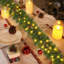 Ensemble de guirlande de Noël et de guirlandes de Noël avec lumières, à pile, décor de guirlande pré-éclairé avec portes en pin pour manteau de cheminée, 6 pièces, vert