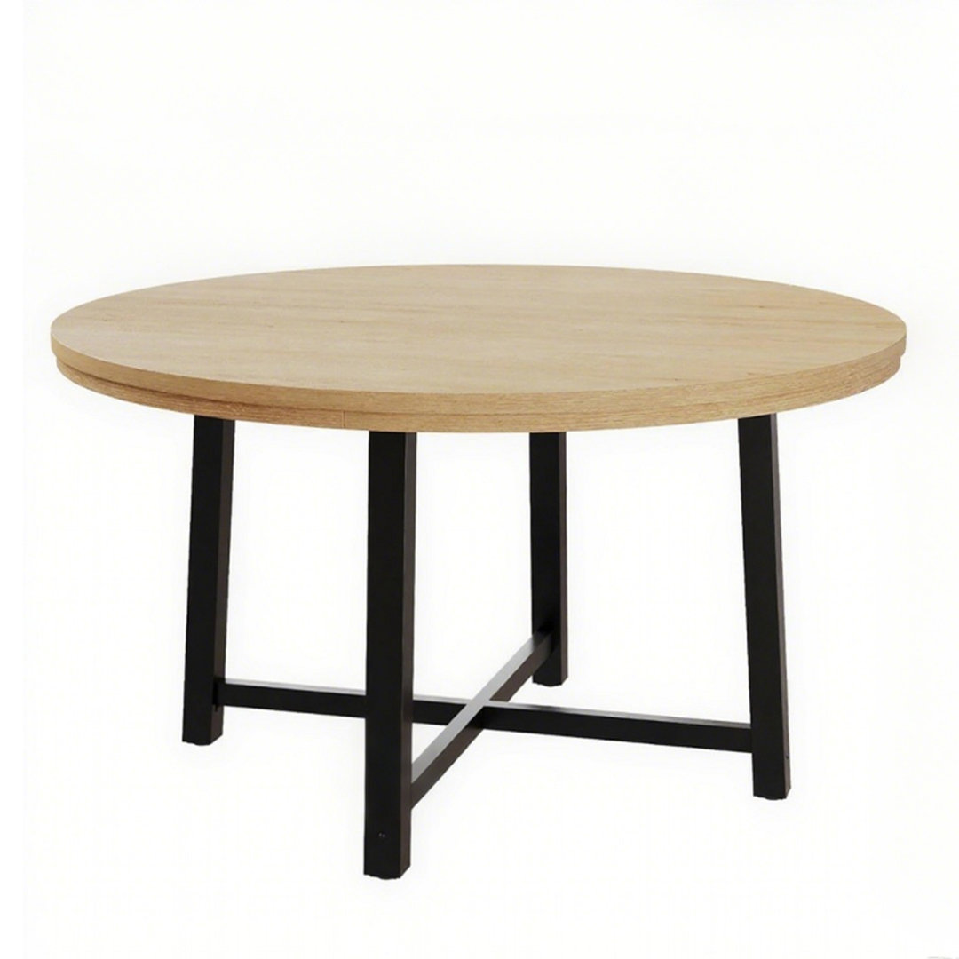 120cm Round Dining Table, Industrial Dinner Table for 4 to 6(No Chair)
