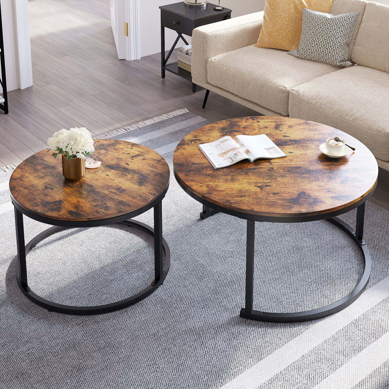Table gigogne Anacaren, H 18,5 po x L 33,9 po x l 33,9 po, Brun