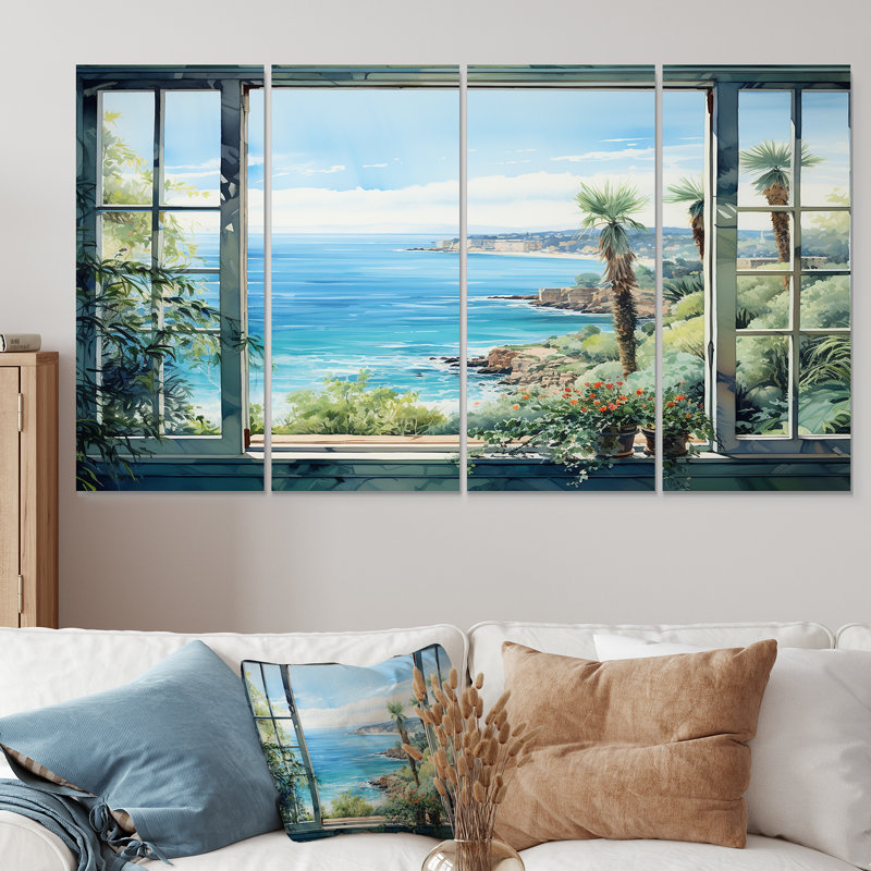 Ensemble d'art mural 4 pièces Seaside, H 28 po x l 48 po