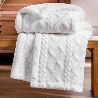 Sherpa Throw Blanket For Couch Sofa - Fuzzy Soft Cozy Blanket For Bed, Fleece Thick Warm Blanket For Winter, 50X60 Inches