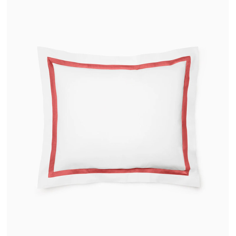 Estate Cotton Pillow Sham, White/Aqua, King