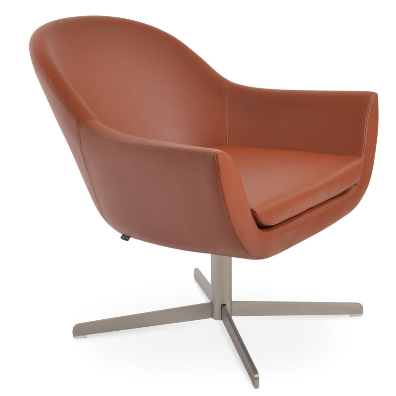 Fauteuil pivotant 4 étoiles Madison, Cannelle, Similicuir