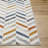 Rectangle Kynon Chevron Machine Woven Polyester Area Rug in Orange/Blue-1058713888