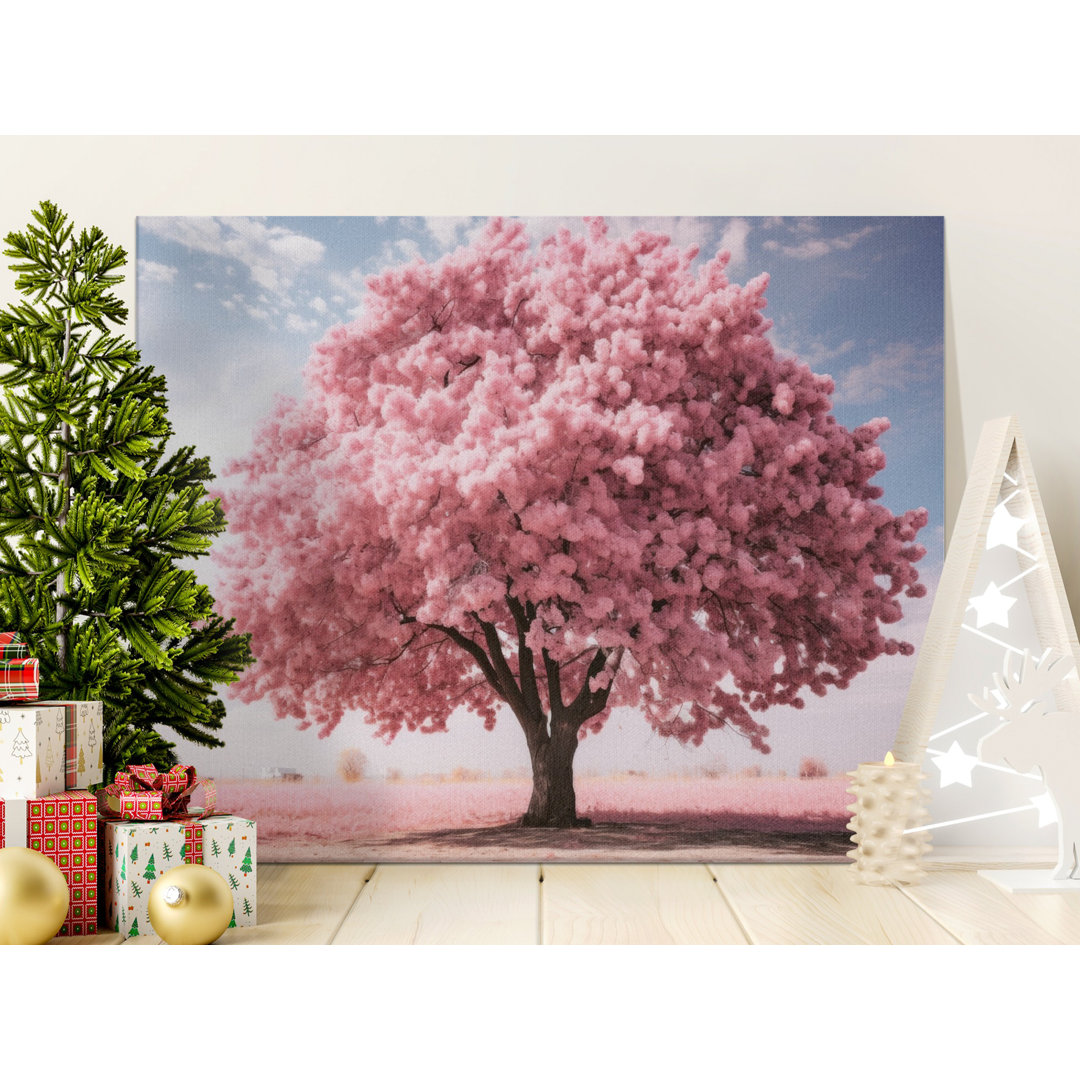 Pink Blossom Tree Canvas Wall Art, Gallery Wrapped Matte Print, Ready to Hang, Archival Quality, Botanical Art, Spring Decor