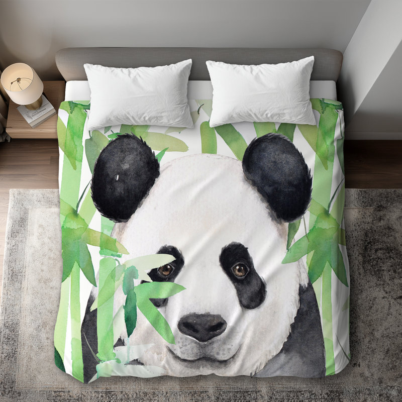 Hidden Panda in Bamboo Duvet Cover | Botanical Bedroom Decor