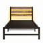 Structure de lit simple de taille double, tête de lit, charge, DEL, pas de sommier tapissier, lattes en métal robustes et silencieuses, cadre de rangement inférieur avec fonction de charge, ressort requis, métal stable, bruit, extension-1282550316-1282550304