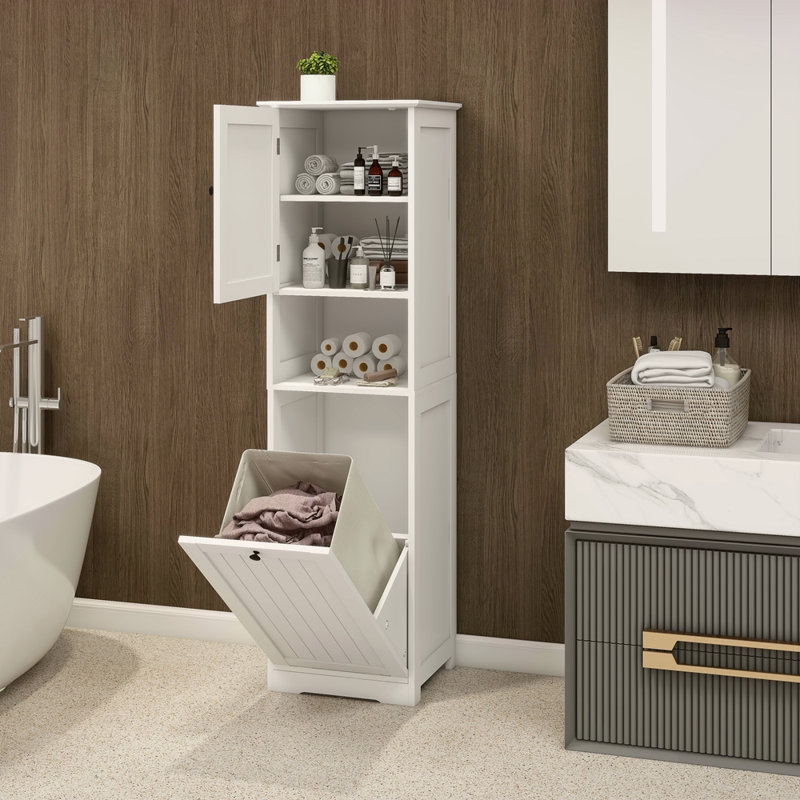 Armoire de trieur de linge inclinable à un compartiment et une porte