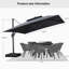 Parasol inclinable en porte-à-faux à double plateau 12 pi x 12 pi avec base et rotation à 360 ° Hanselka, gris-945681285