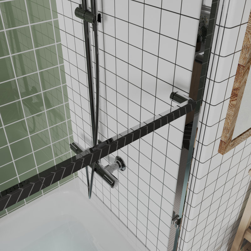 56 In.-60 In. W X 58 In. H Sliding Framed Tub Door With Clear Glass, Chrome