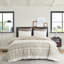 Housse de couette en coton 3 pièces double / grand, capitonnage en chenille, toucher, design, envers taupe, literie lavable pour lit double / grand, élégance, imprimé, machine