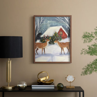 «Christmas Holiday Art CDLxxi», reproduction d'art encadrée - bois massif