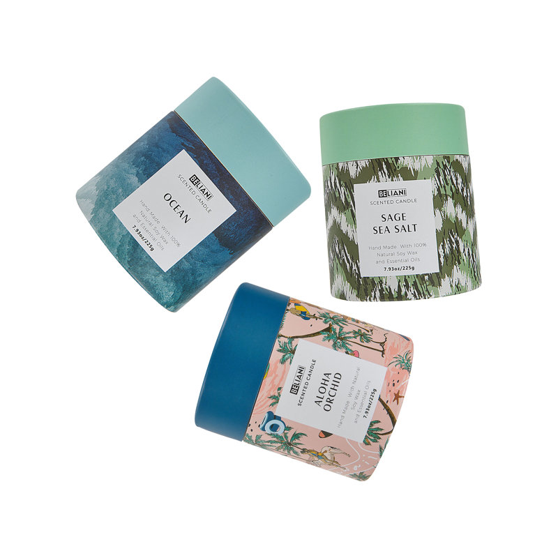 Scented Jar Candle, Blue/Green, Fresh