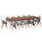 Wayland 13-Piece Outdoor Rectangular Extendable Dining Table And Chairs Set | Eucalyptus Wood | Ideal For Patio, Brown Table & Grey Chairs-714093143-714093129