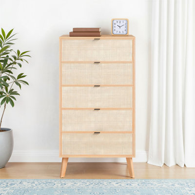 Raenada Natural 5-Drawer Cane Chest by Corrigan Studio