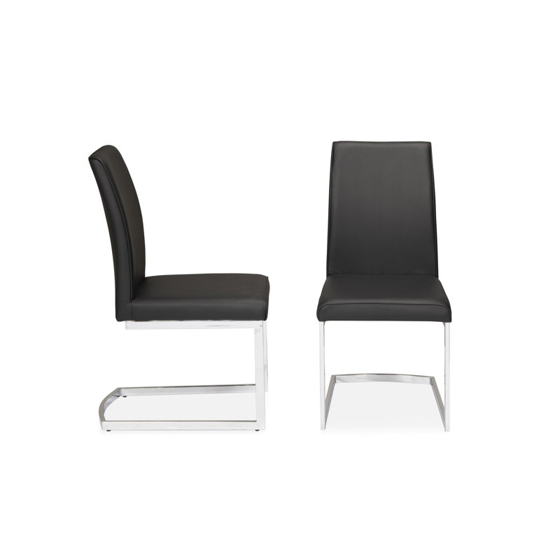 Chaise d'appoint 17 po Tamrat, Similicuir noir