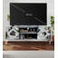 Meuble télé 47 po avec portes en verre diamant, conception à deux portes et espace de rangement ouvert, compatible avec les téléviseurs de 50 po et décor moderne pour le salon et la chambre à coucher-129239537