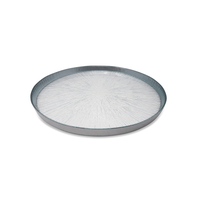 Ensemble de 4 assiettes à pain 12,5 po en verre et beurre, Argent