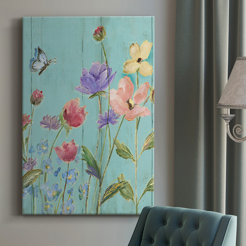 Wildflower Flutter III, toile tendue avec châssis de qualité supérieure - prête à être accrochée, H 18 po x l 12 po x P 1 po