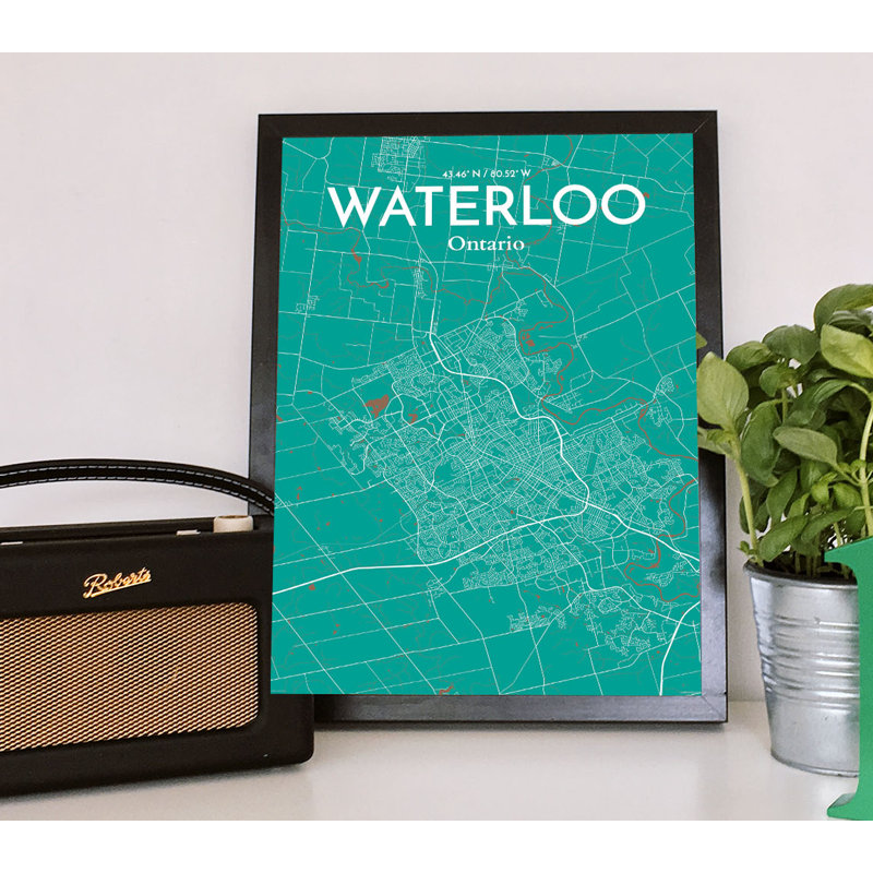 Waterloo City Map - No Frame Print, 70cm H x 50cm W