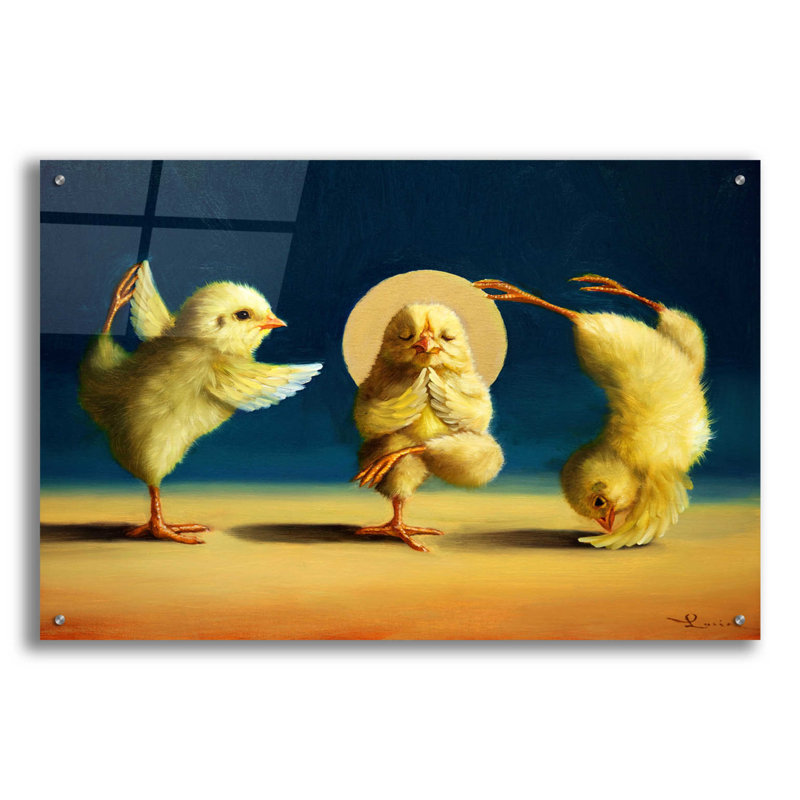 Yoga Chicks Three - impression sans cadre, H 24 po x l 36 po x P 0,2 po
