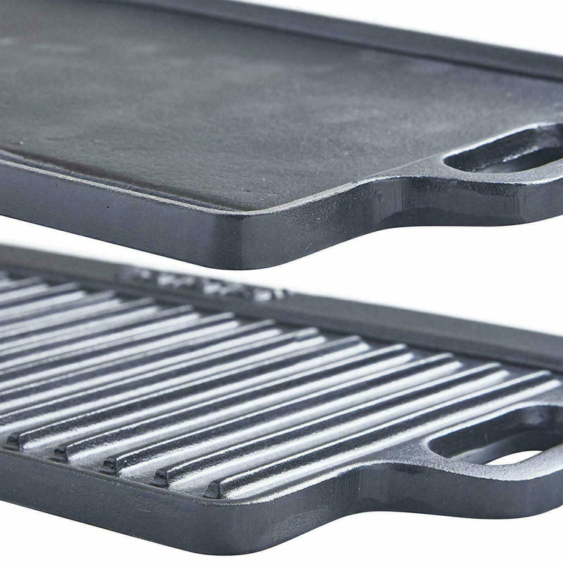 Parkhurst Non-Stick Cast Iron Grill & Griddle Pan, 1cm H x 15cm W x 22cm L