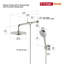 Derengge Shower Head Combo With 8 Inch Shower Head, 5 Function Handheld Showerhead-101682948