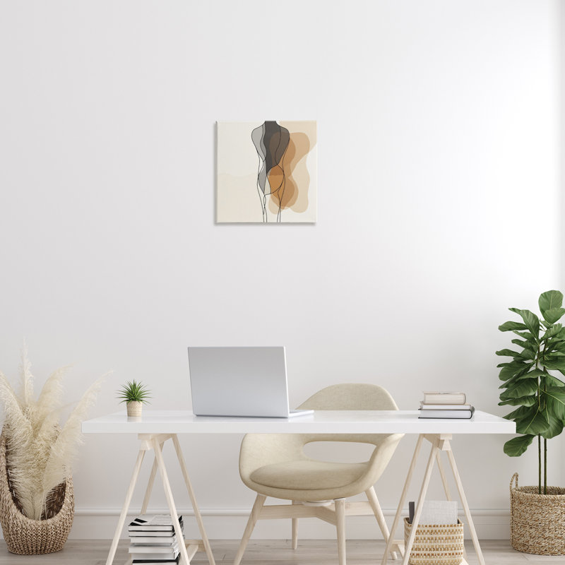 Earthy Neutrals Pattern Canvas, design by LSR Creative Studio, 17" H x 17" W
