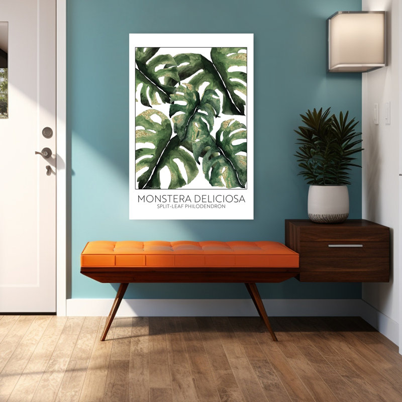 Art contemporain abstrait Philodendron, H 48 po x l 32 po