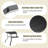 Rectangular Steel Frame Black Outdoor Dining Table With Umbrella Hole