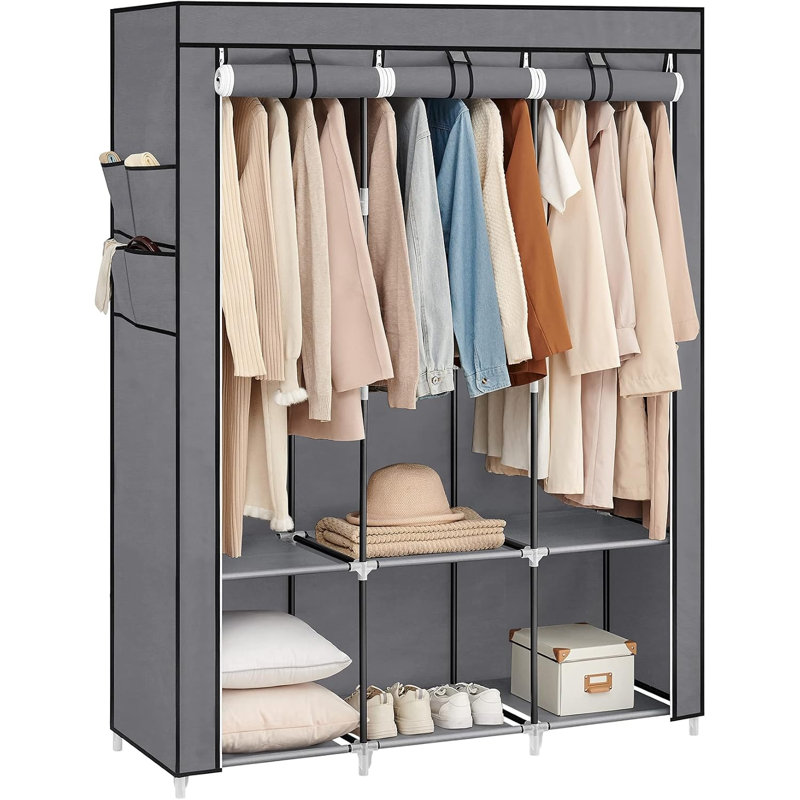 Guban 130cm Industrial Pipe Clothing Rack, Grey