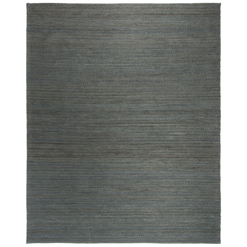 Doleman Hand Woven Hemp/Cotton Solid Color Rug in Dark Green, Rectangle 8' x 10'