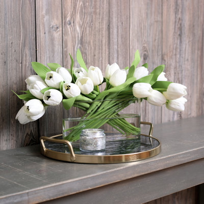 Silk Tulip Arrangement in Vase