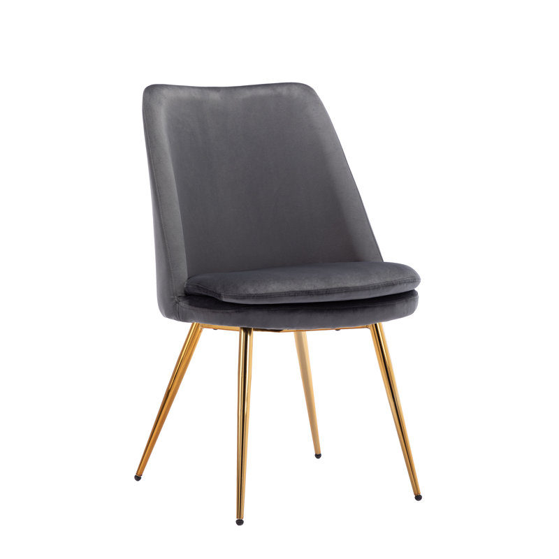 Chaise d'appoint rembourrée en velours Hadleigh, gris
