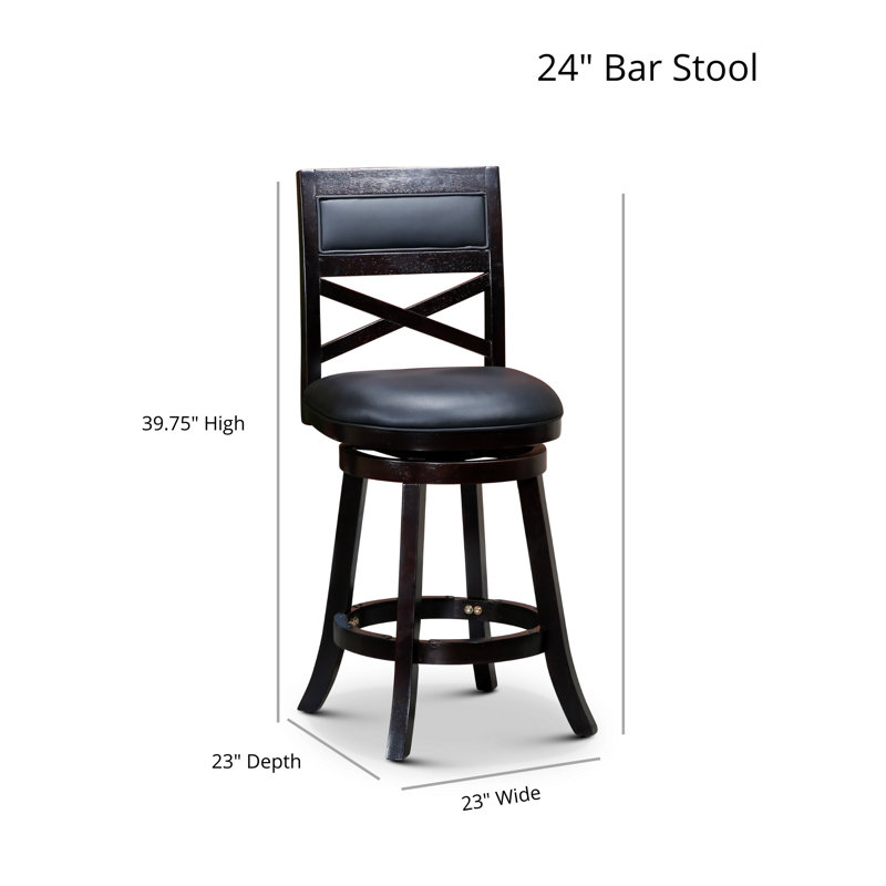 Tabouret de bar pivotant à hauteur de comptoir 24,02 po (ensemble de 1)