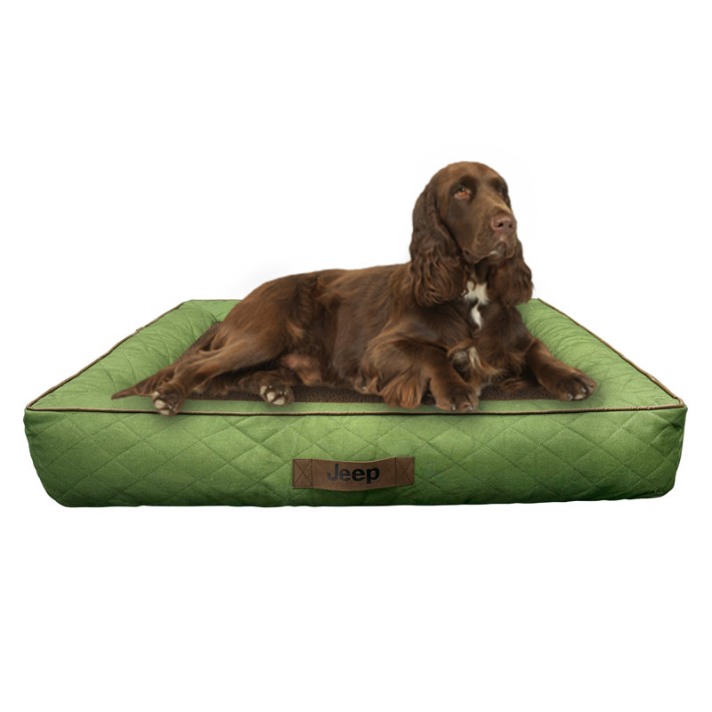  Lit matelassé avec traversin, vert, grand