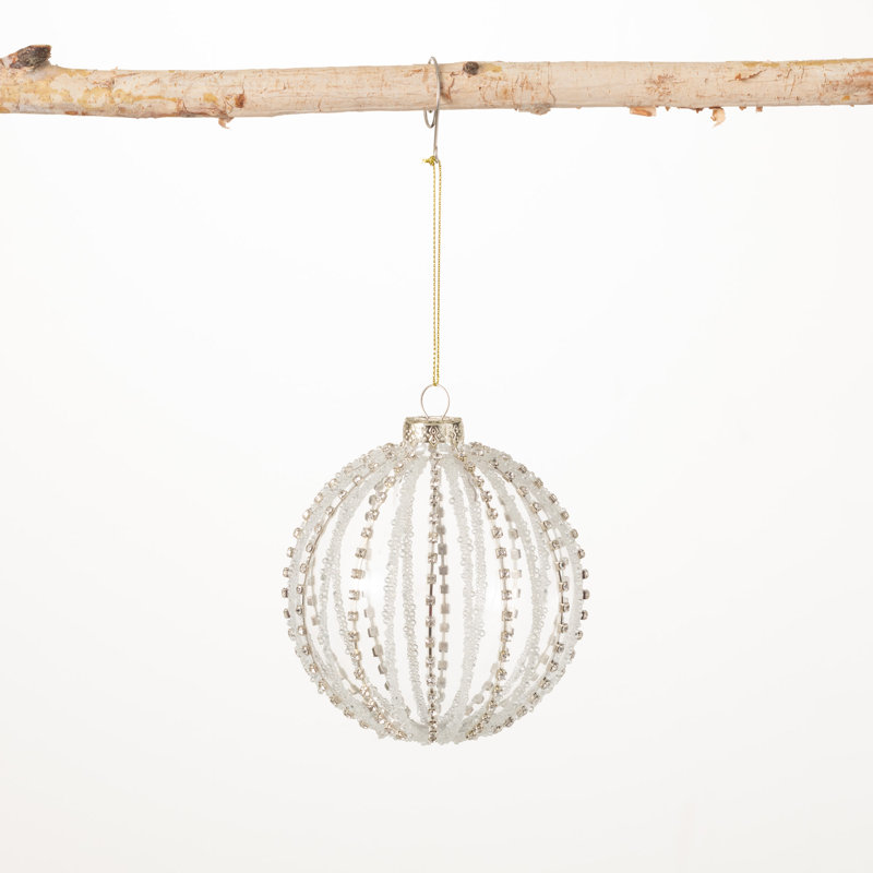 Ornement boule en cristal perlé