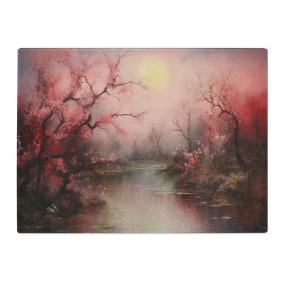 Pond Impressionism  Glass Chopping Board