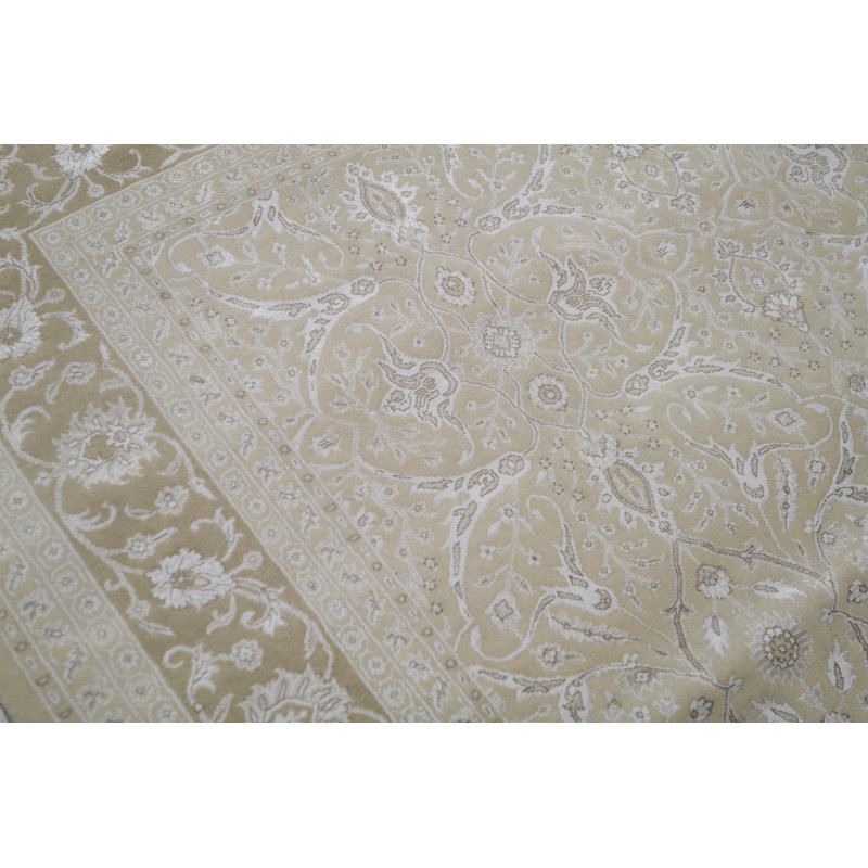 Hand-Knotted High-Quality Beige and Cream Area Rug