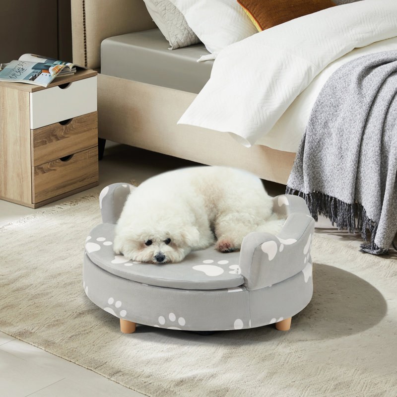 Canapé-lit rond pour chien de 66 cm (26 po) avec housse de coussin amovible, pouvant supporter jusqu'à 36 kg (80 lb)