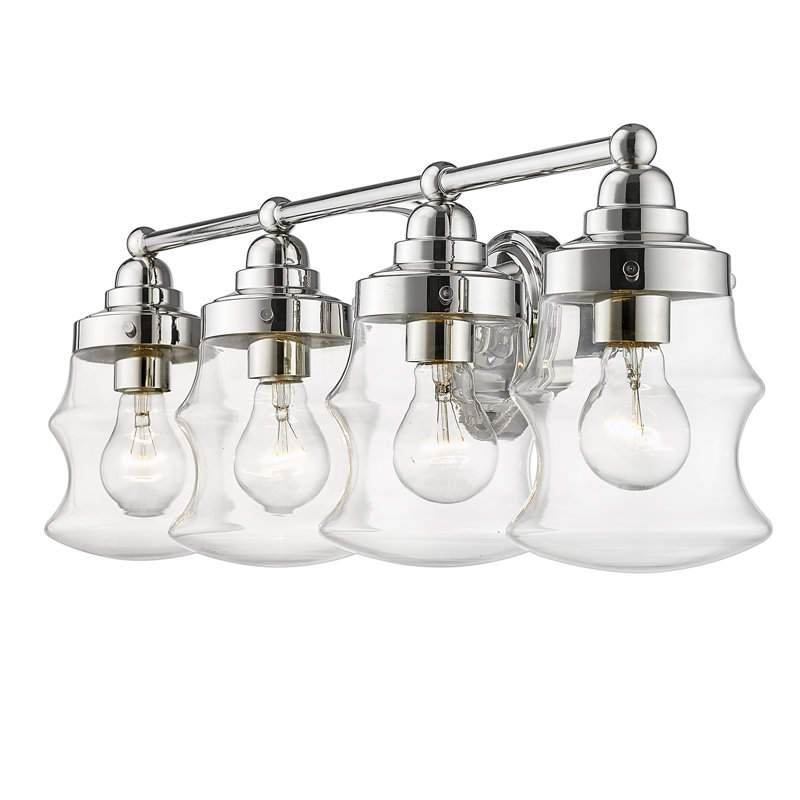 4 - Light Dimmable Vanity Light, Polished Nickel